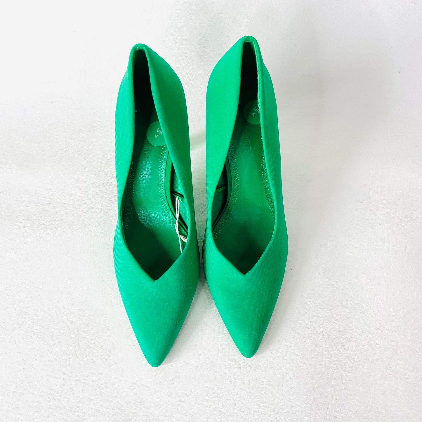 Stradivarius Emerald Green Pointed Court Shoe With Perspex Heels Size 4 (37) NEW