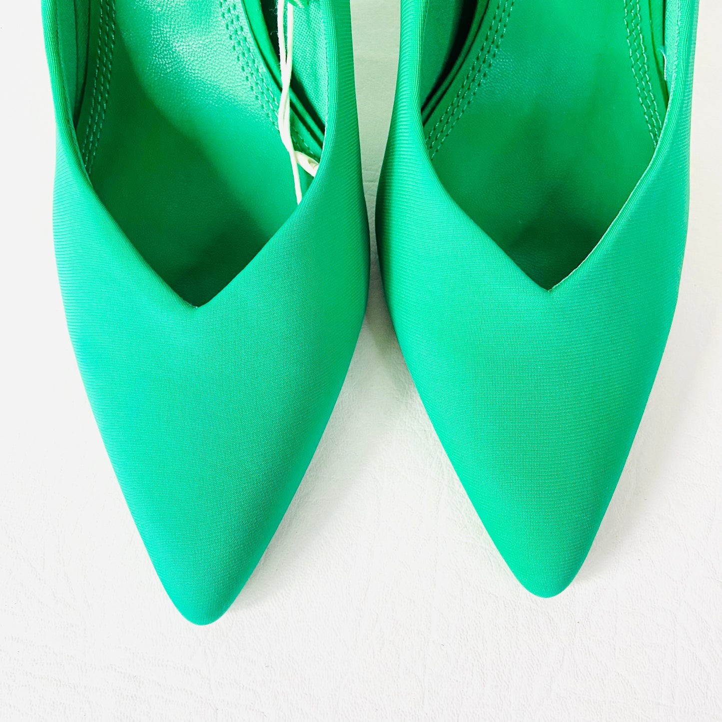 Stradivarius Emerald Green Pointed Court Shoe With Perspex Heels Size 4 (37) NEW