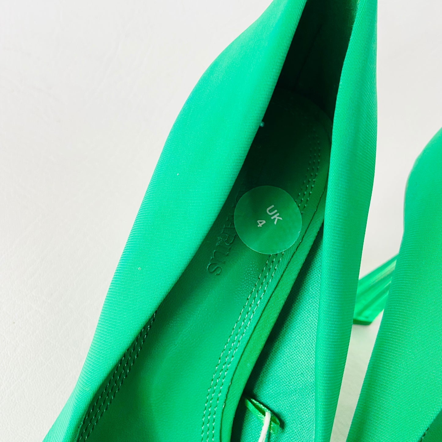Stradivarius Emerald Green Pointed Court Shoe With Perspex Heels Size 4 (37) NEW