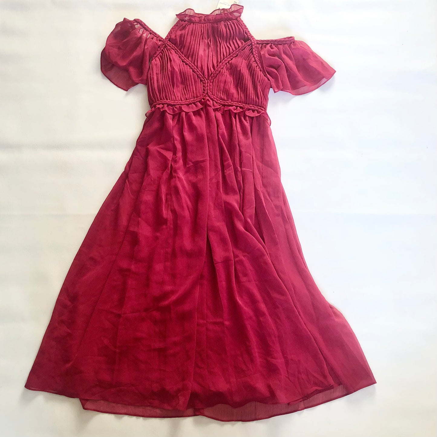 Ted Baker Paigei Rope Detail Midi Dress in Deep Pink Size 1 (UK 8-10) NEW