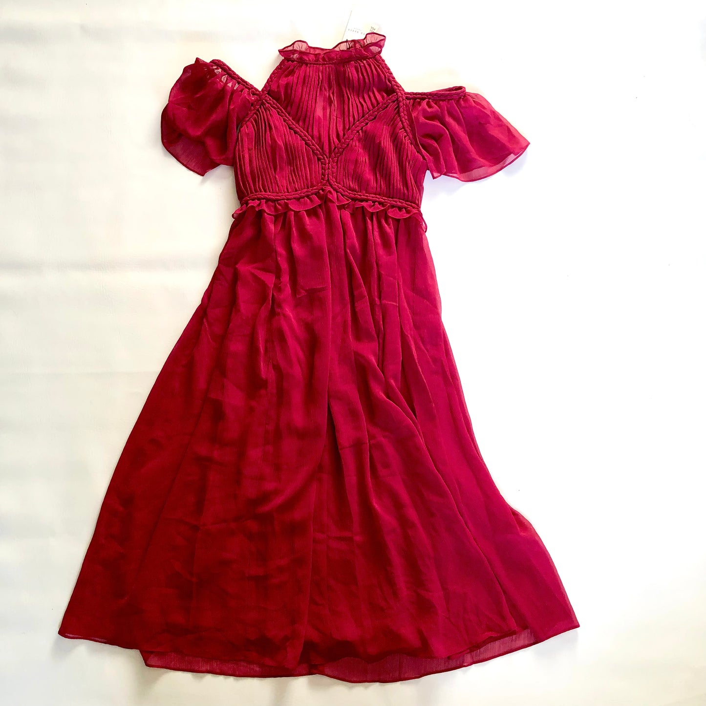 Ted Baker Paigei Rope Detail Midi Dress in Deep Pink Size 1 (UK 8-10) NEW