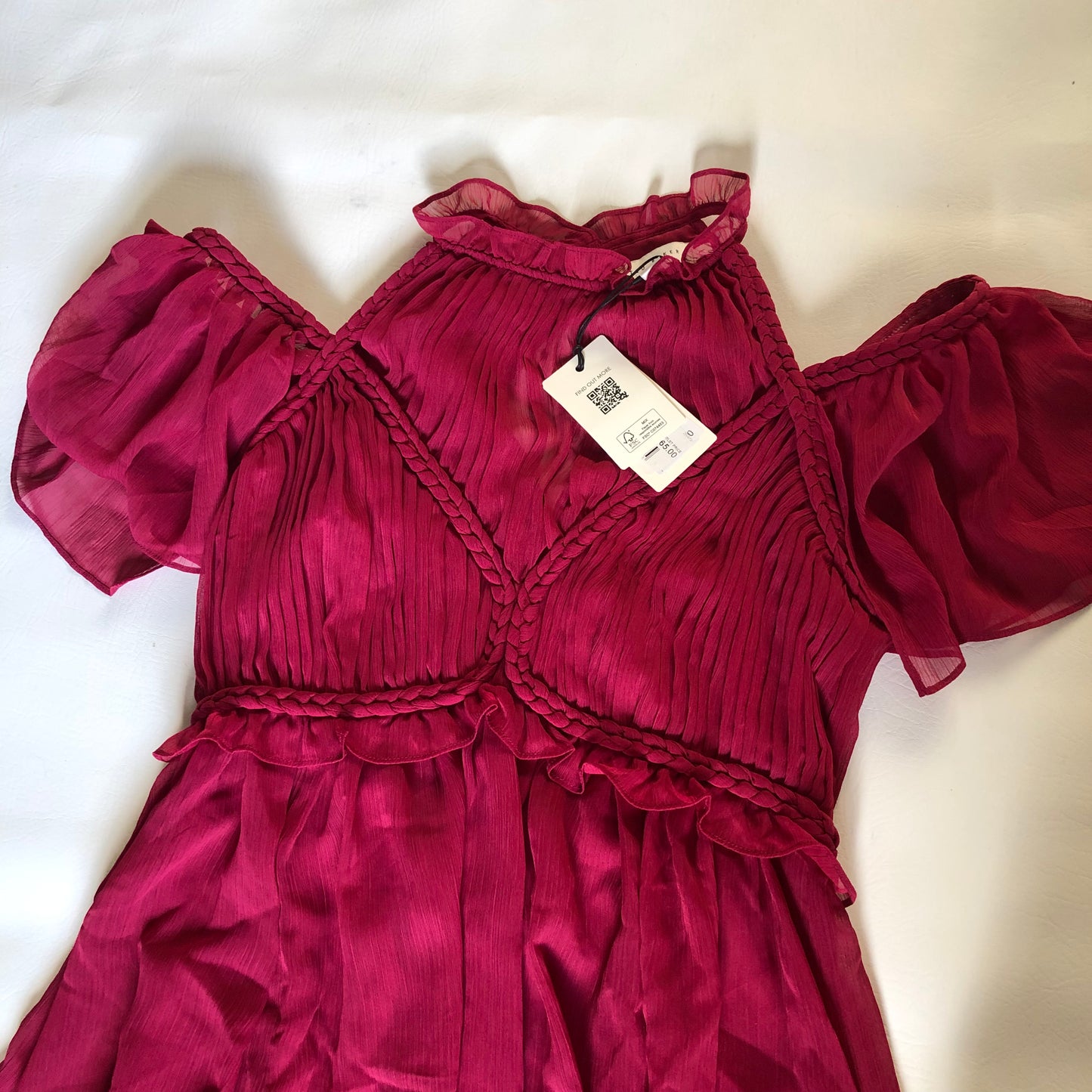 Ted Baker Paigei Rope Detail Midi Dress in Deep Pink Size 1 (UK 8-10) NEW