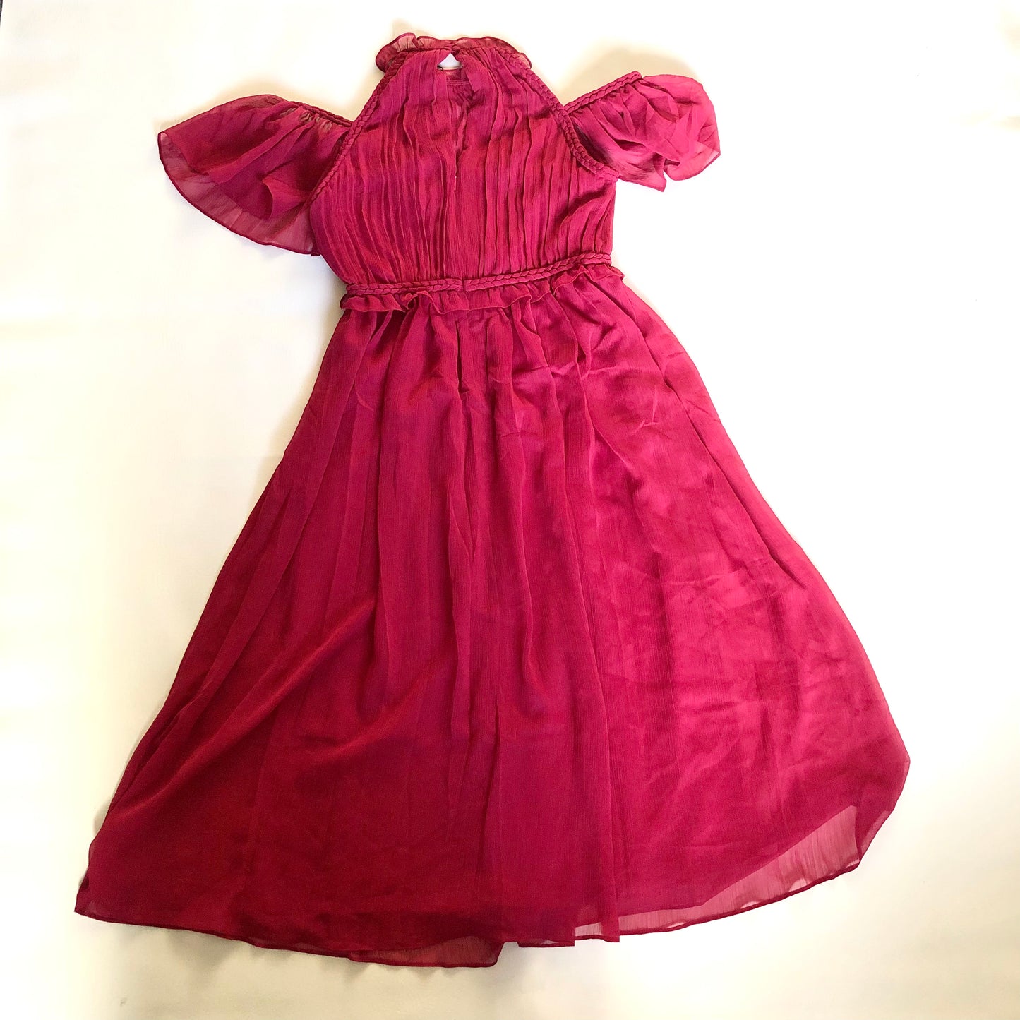 Ted Baker Paigei Rope Detail Midi Dress in Deep Pink Size 1 (UK 8-10) NEW