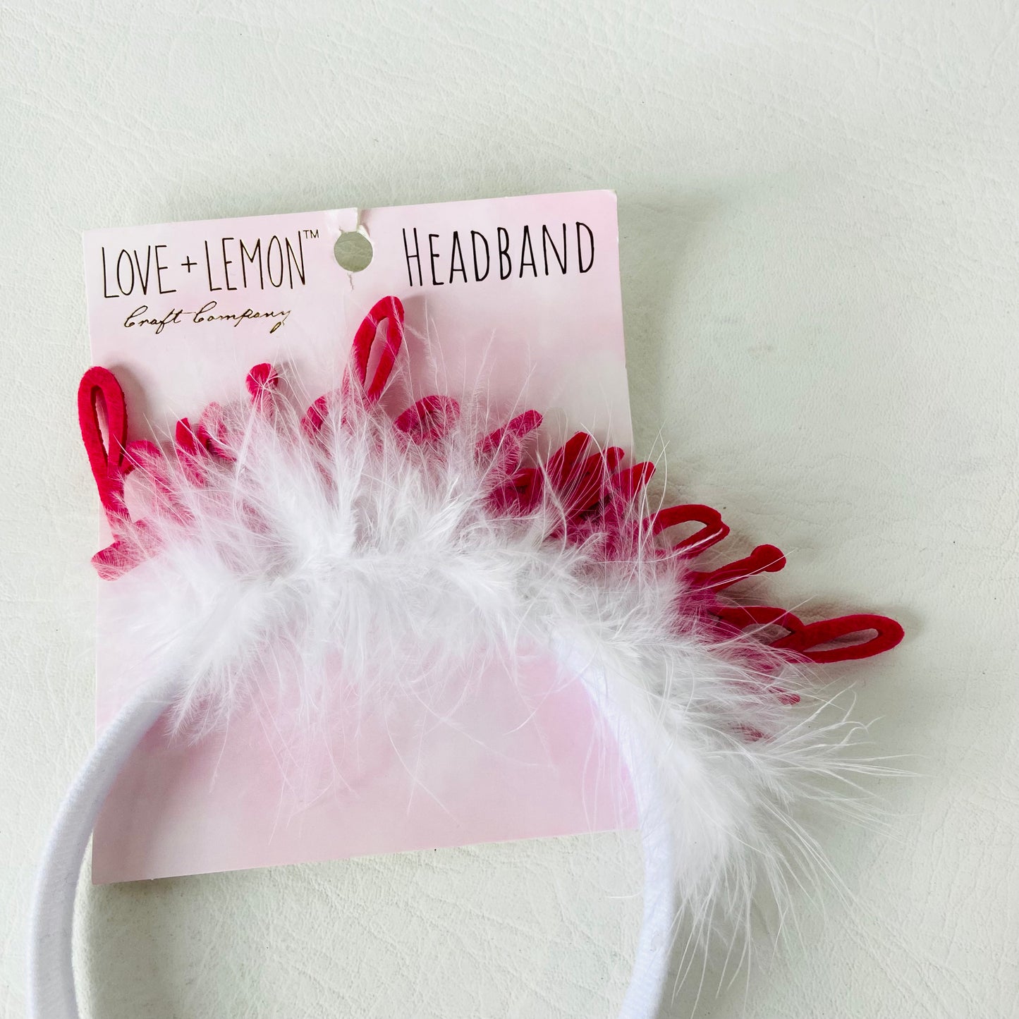 Love + Lemon Pink & White Feather Bridesmaid Headband NEW Hen Party