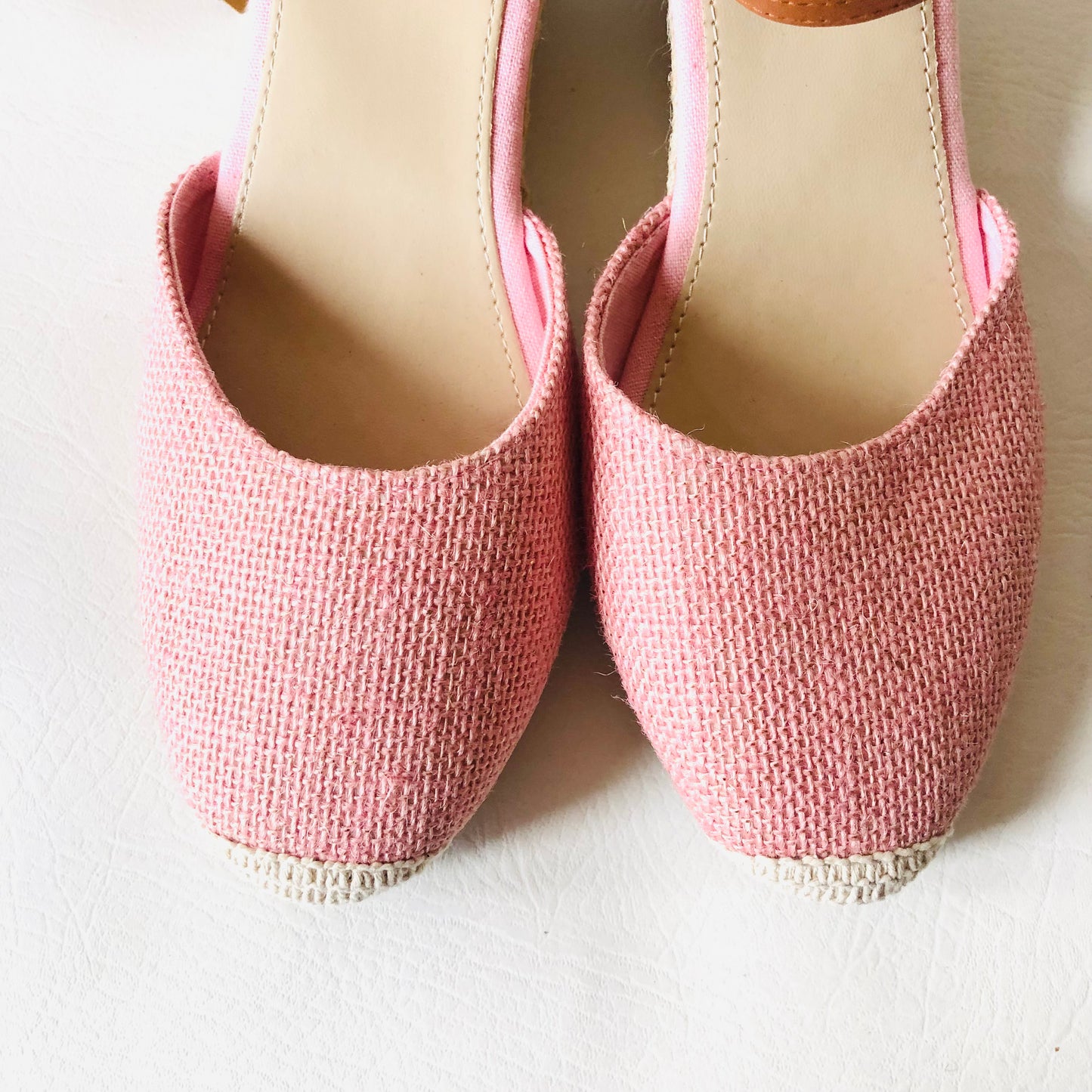 Dunlop Light Pink Indra Wedge Espadrille Memory Foam Sandals Size 7 NEW