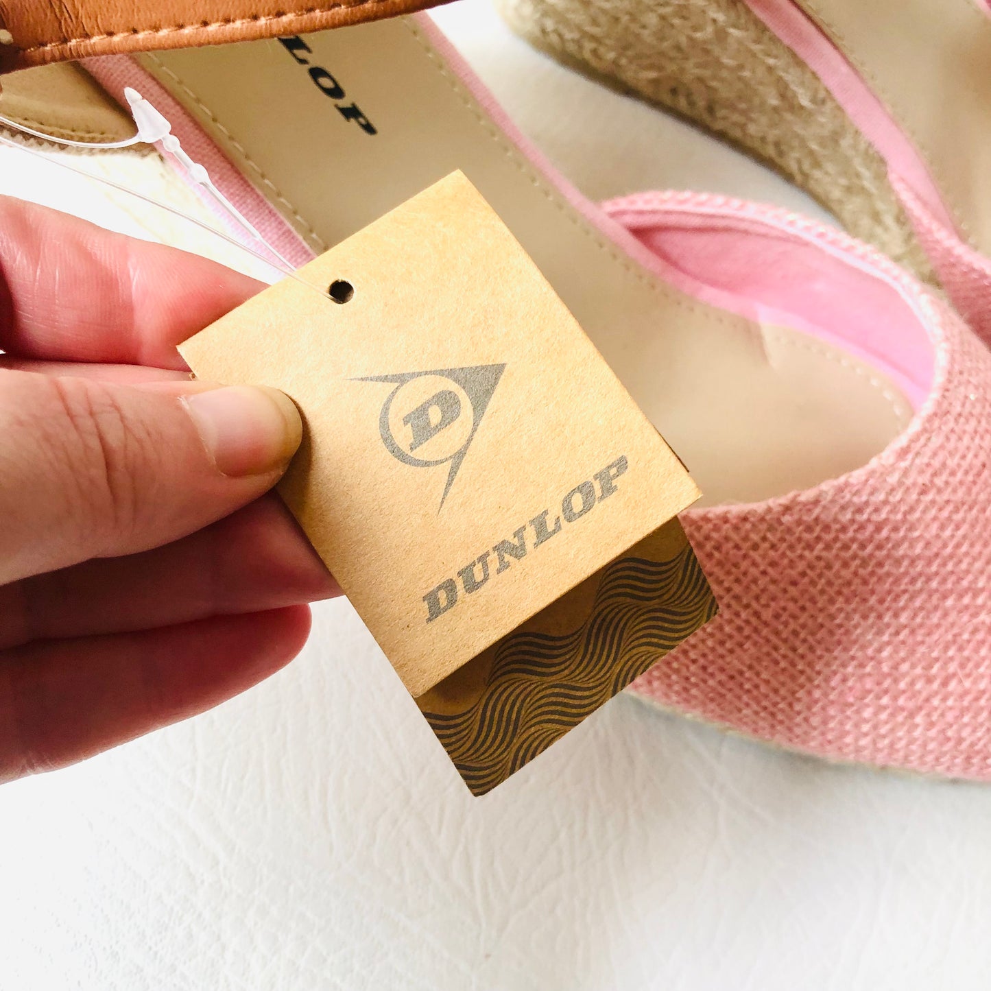 Dunlop Light Pink Indra Wedge Espadrille Memory Foam Sandals Size 7 NEW