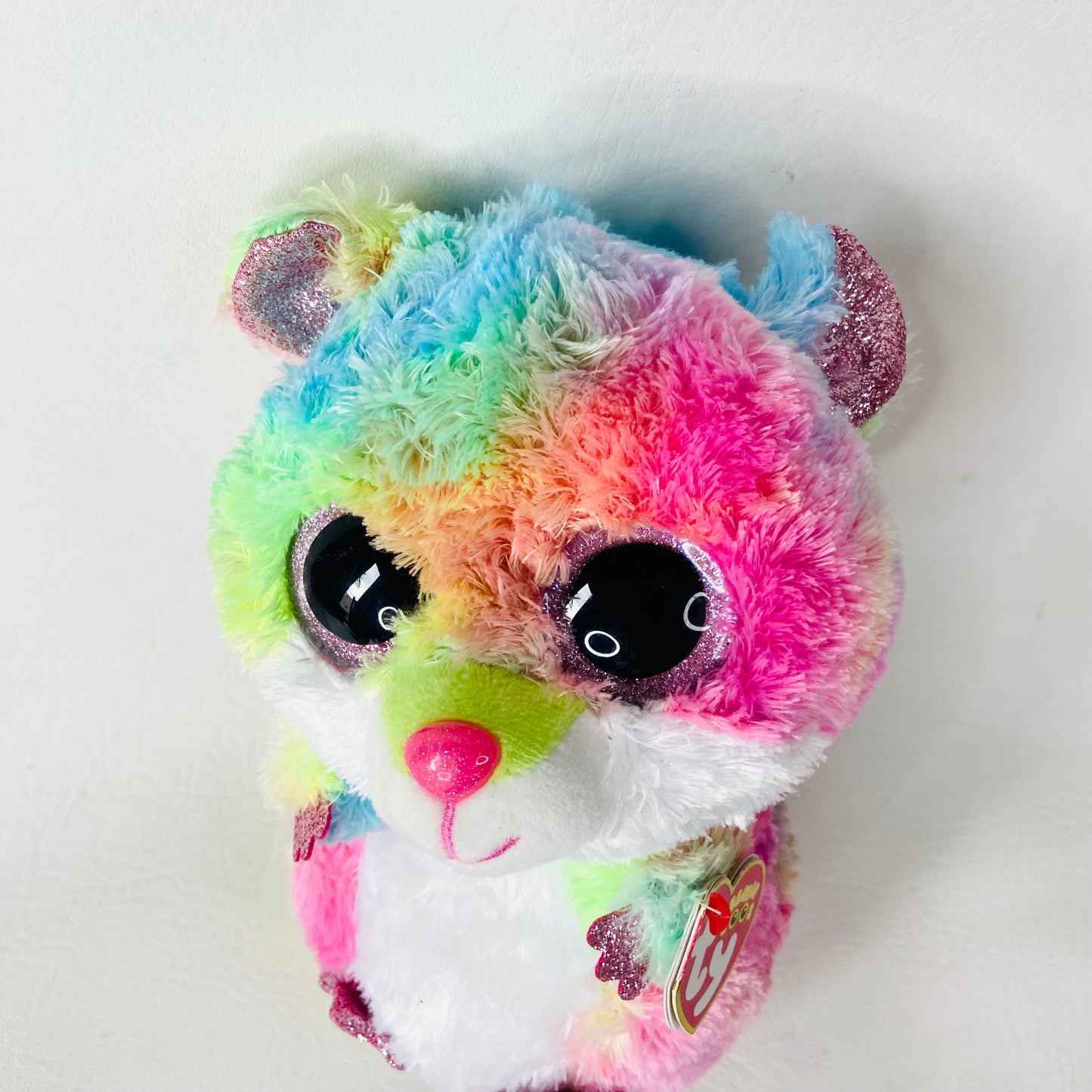 Ty Beanie Boos Hamster Rodney Pink Multi Medium Soft Toy Plush 8 inch / 20 cm