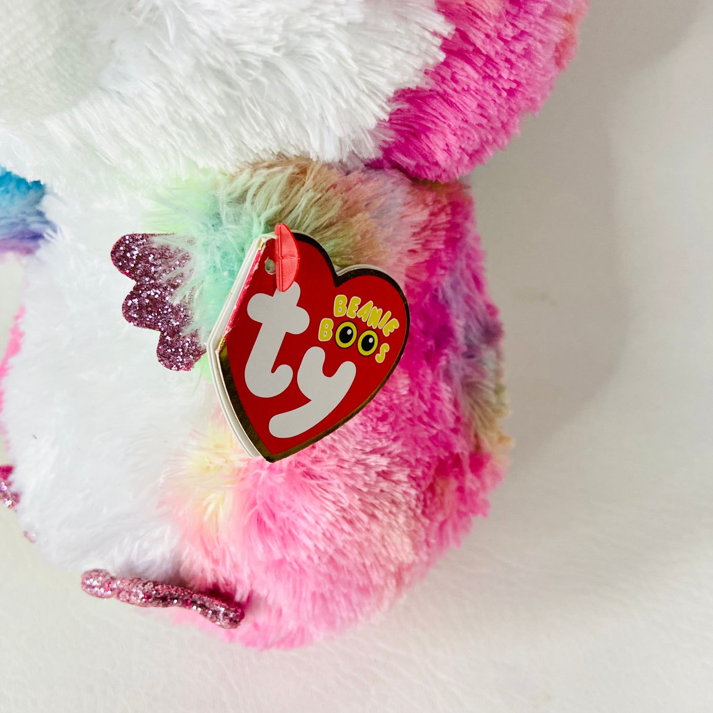 Ty Beanie Boos Hamster Rodney Pink Multi Medium Soft Toy Plush 8 inch / 20 cm