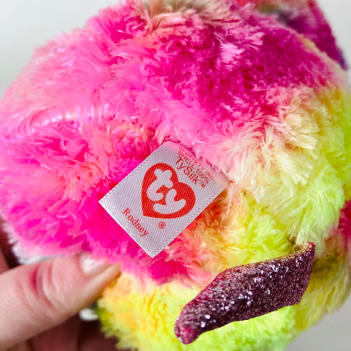 Ty Beanie Boos Hamster Rodney Pink Multi Medium Soft Toy Plush 8 inch / 20 cm