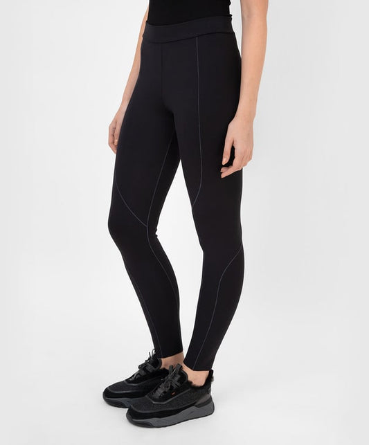 Wolford Liana Leggings - M - Black/concrete Colour Seams RRP £165 (19261) NEW