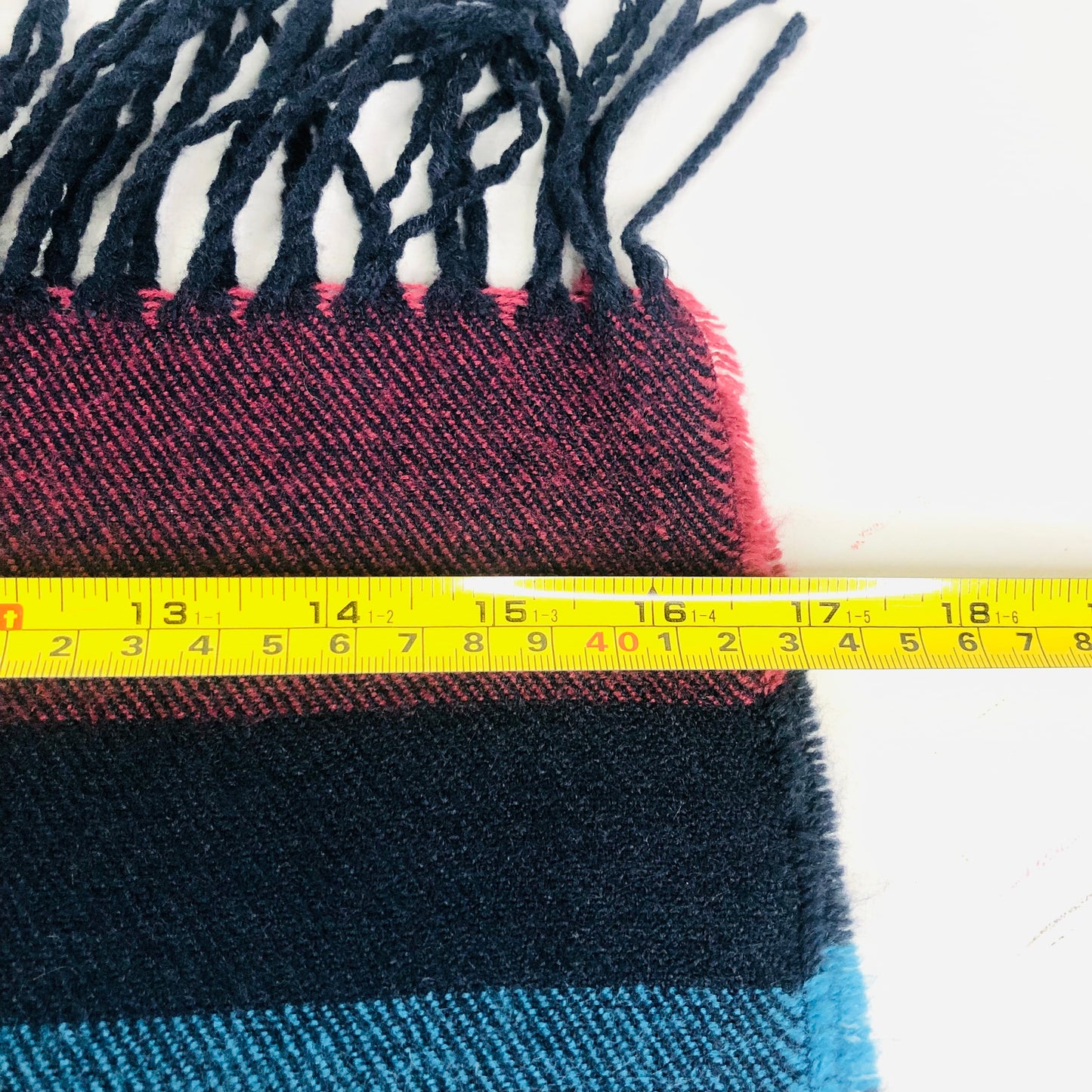 Springfield Navy Blue & Burgundy Warm Knit Winter Scarf Mens/unisex (43 X 178CM)