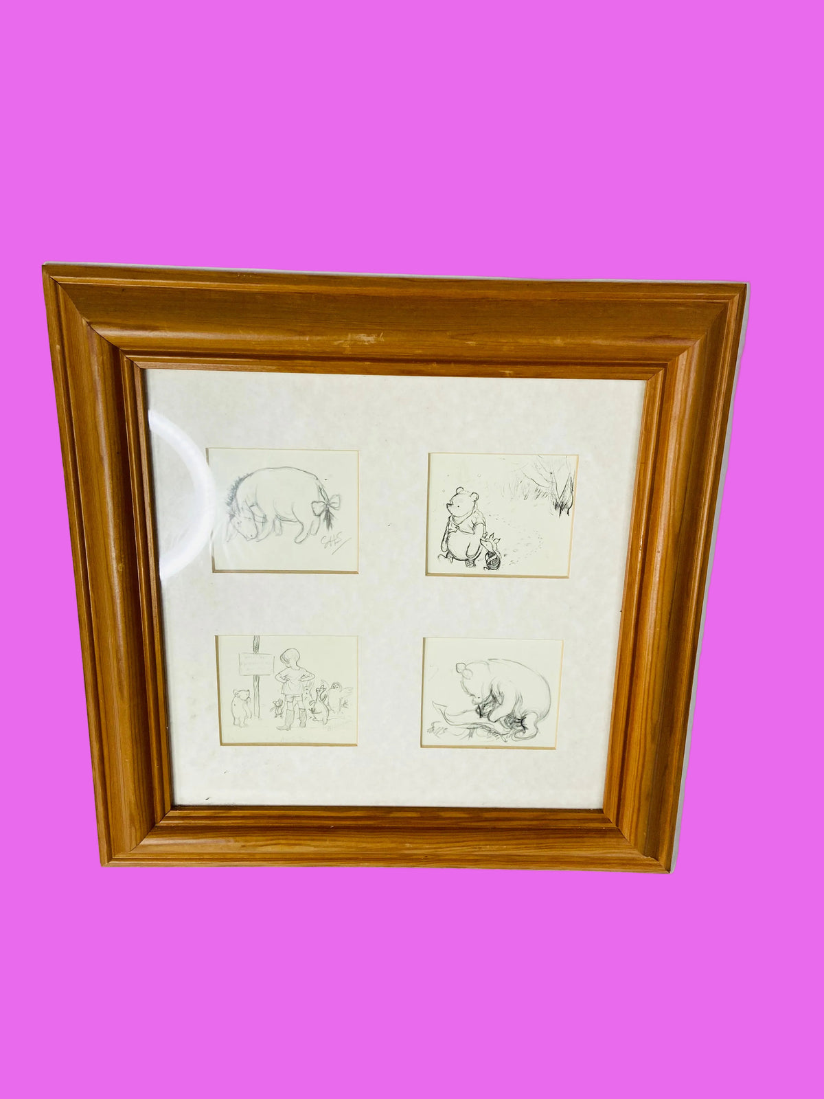 Classic Winnie The Pooh Framed Prints E.H. Shepard - Licensed V&A Museum Art - Nursery Decor Retro