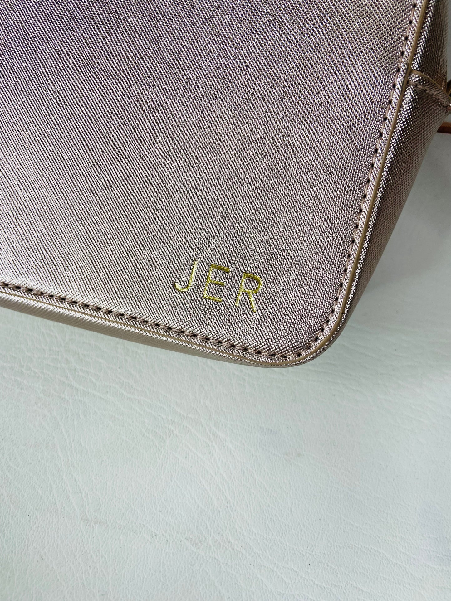 Johnny Loves Rosie Rose Gold Carrie Crossbody Box Bag 20 x 14 x 6cm Personalised "JER"