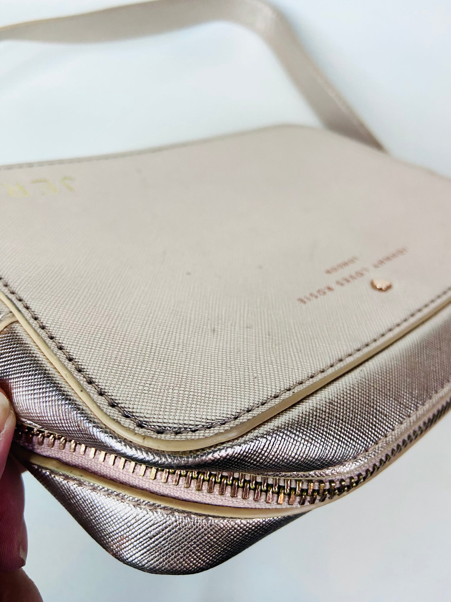Johnny Loves Rosie Rose Gold Carrie Crossbody Box Bag 20 x 14 x 6cm Personalised "JER"