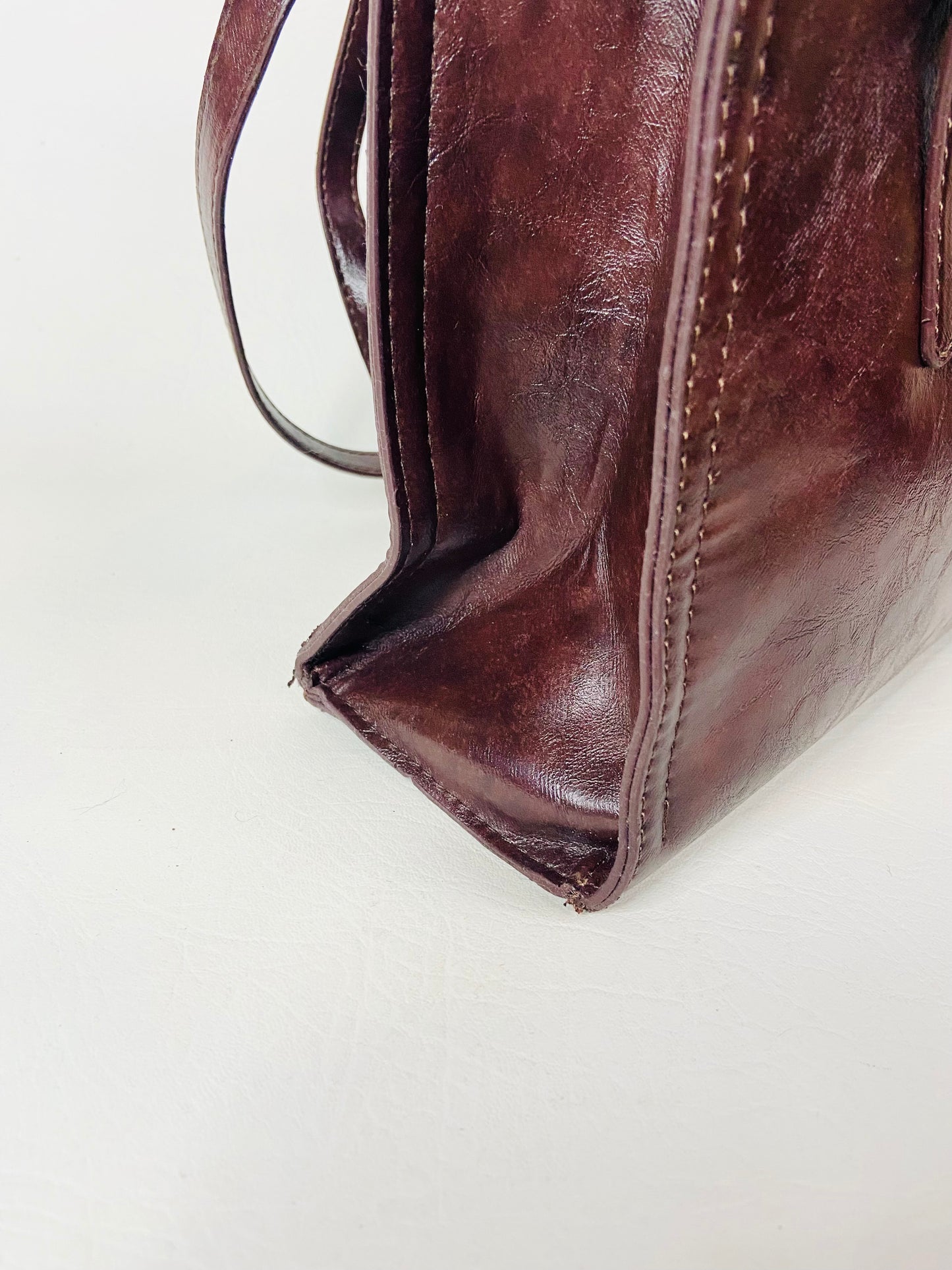 Mikaxiqi & Bags Est. 1985 Chocolate Brown Shoulder Bag Faux Leather 90s Style