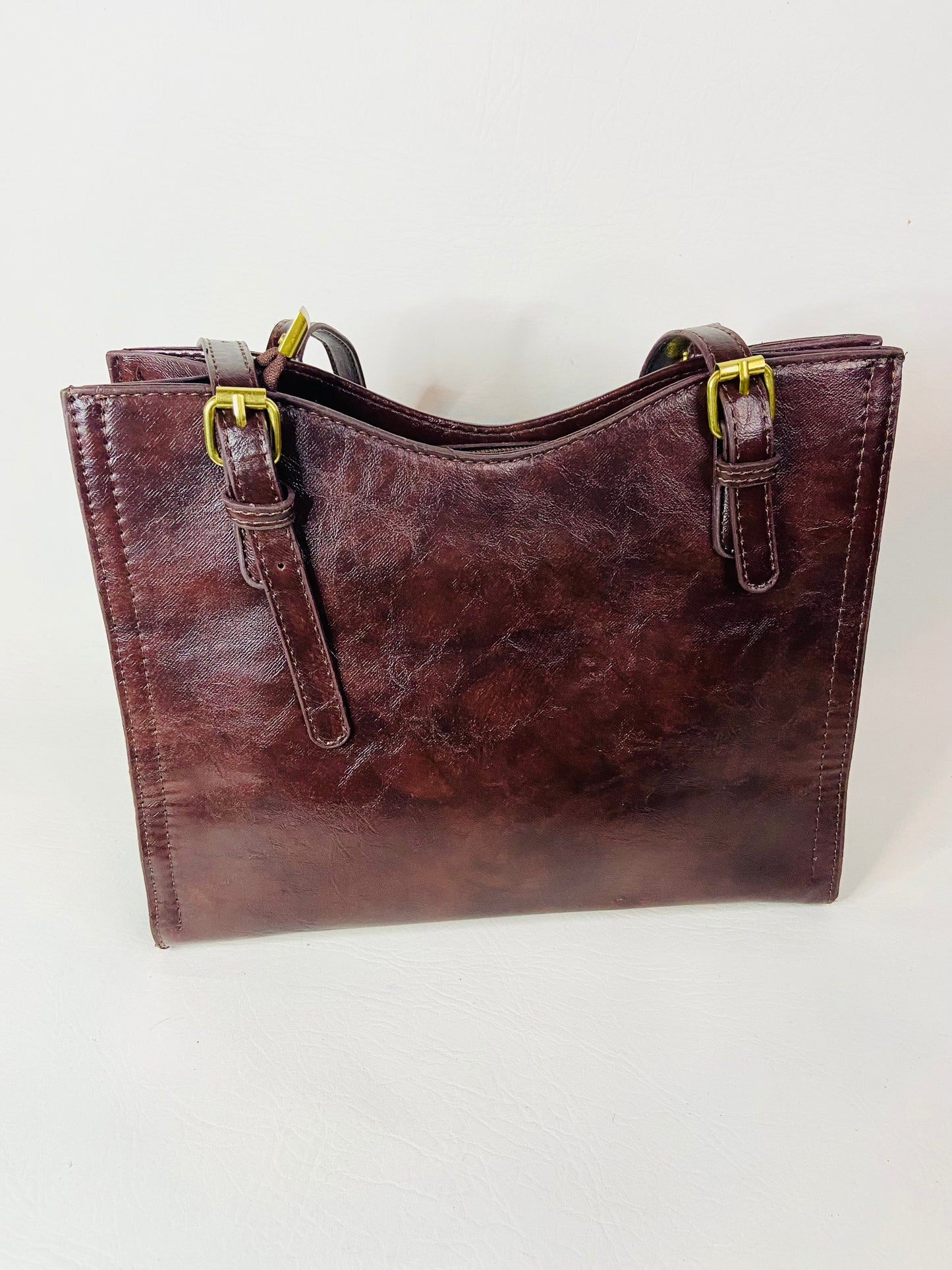 Mikaxiqi & Bags Est. 1985 Chocolate Brown Shoulder Bag Faux Leather 90s Style