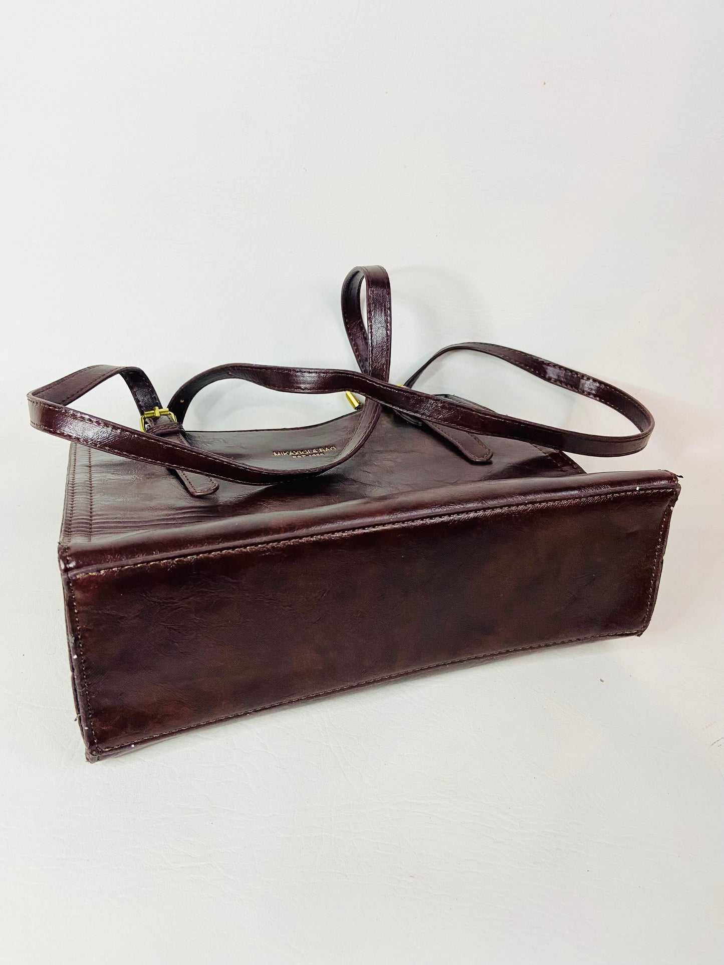 Mikaxiqi & Bags Est. 1985 Chocolate Brown Shoulder Bag Faux Leather 90s Style