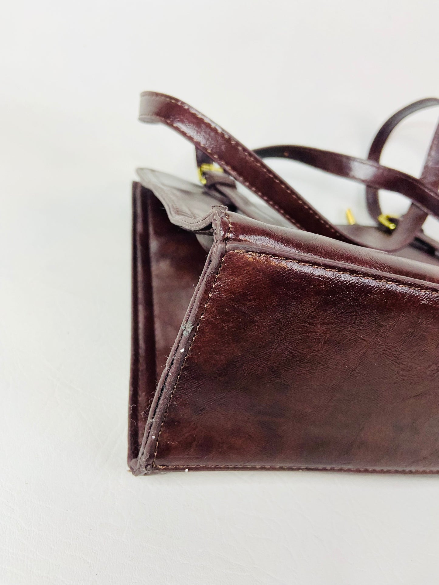 Mikaxiqi & Bags Est. 1985 Chocolate Brown Shoulder Bag Faux Leather 90s Style