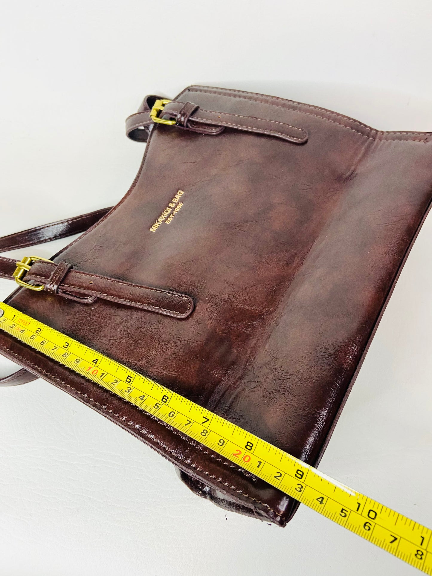 Mikaxiqi & Bags Est. 1985 Chocolate Brown Shoulder Bag Faux Leather 90s Style