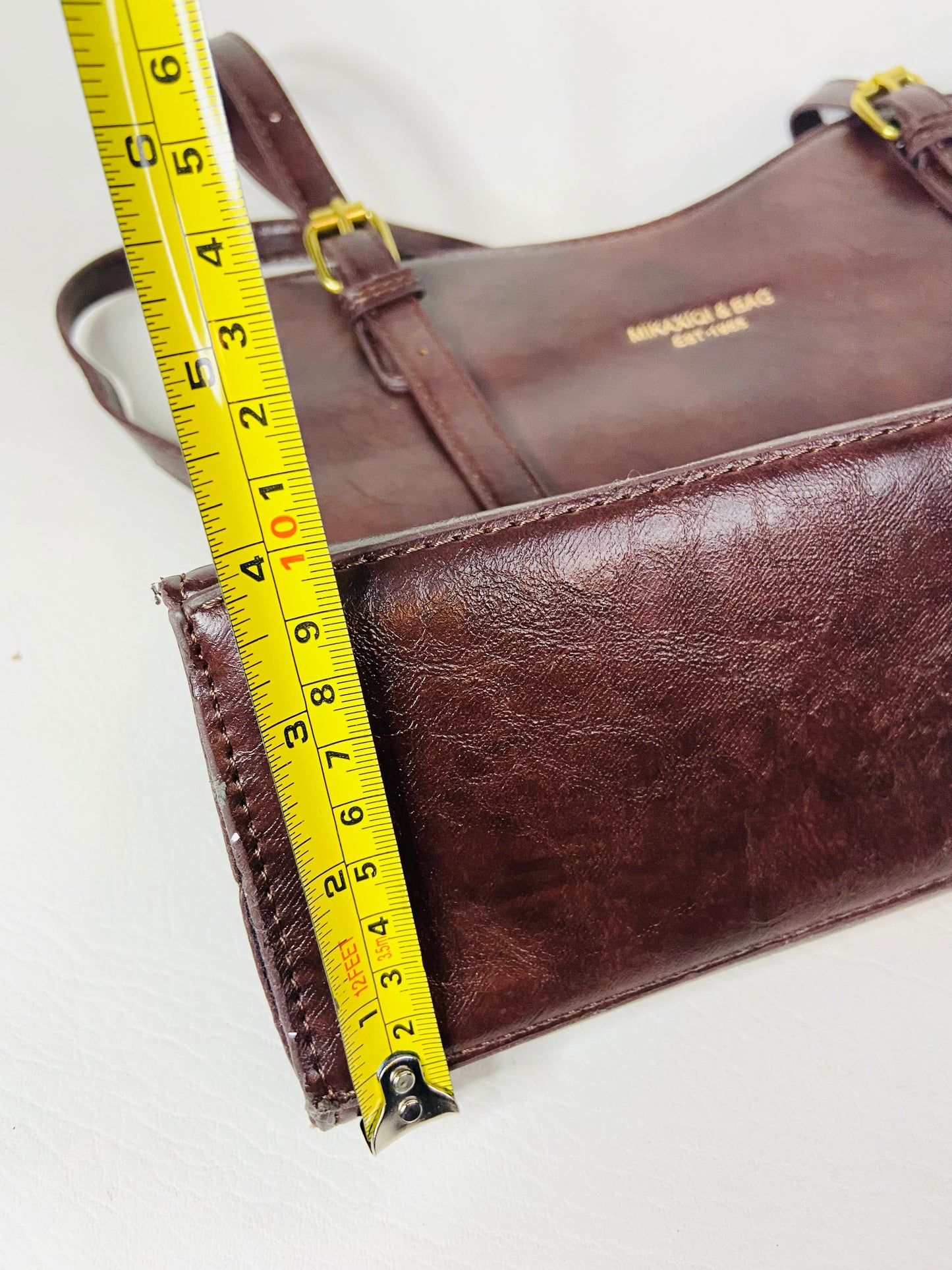 Mikaxiqi & Bags Est. 1985 Chocolate Brown Shoulder Bag Faux Leather 90s Style