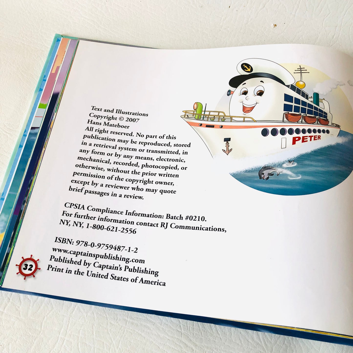 Peter the Cruise Ship by Captain Hans Mateboer - Hardcover 2007