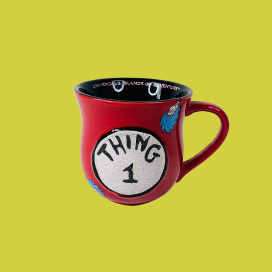 "Thing 1" Red Coffee Cup Tea Mug Universal Studio Islands of Adventure Dr Seuss 2007 NEW