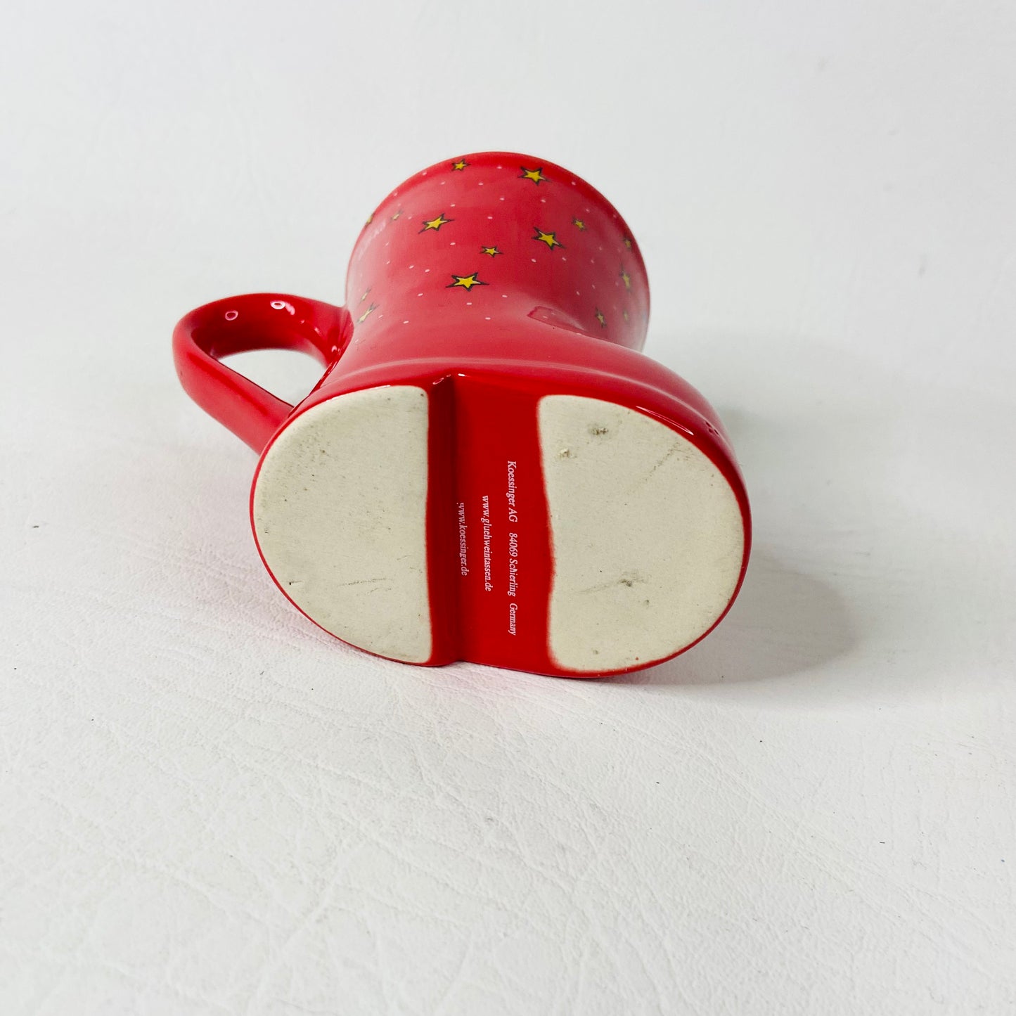 2x Small Christmas Market Boot Mugs - Munich & Manchester Mulled Wine Glühwein - Red & Mustard