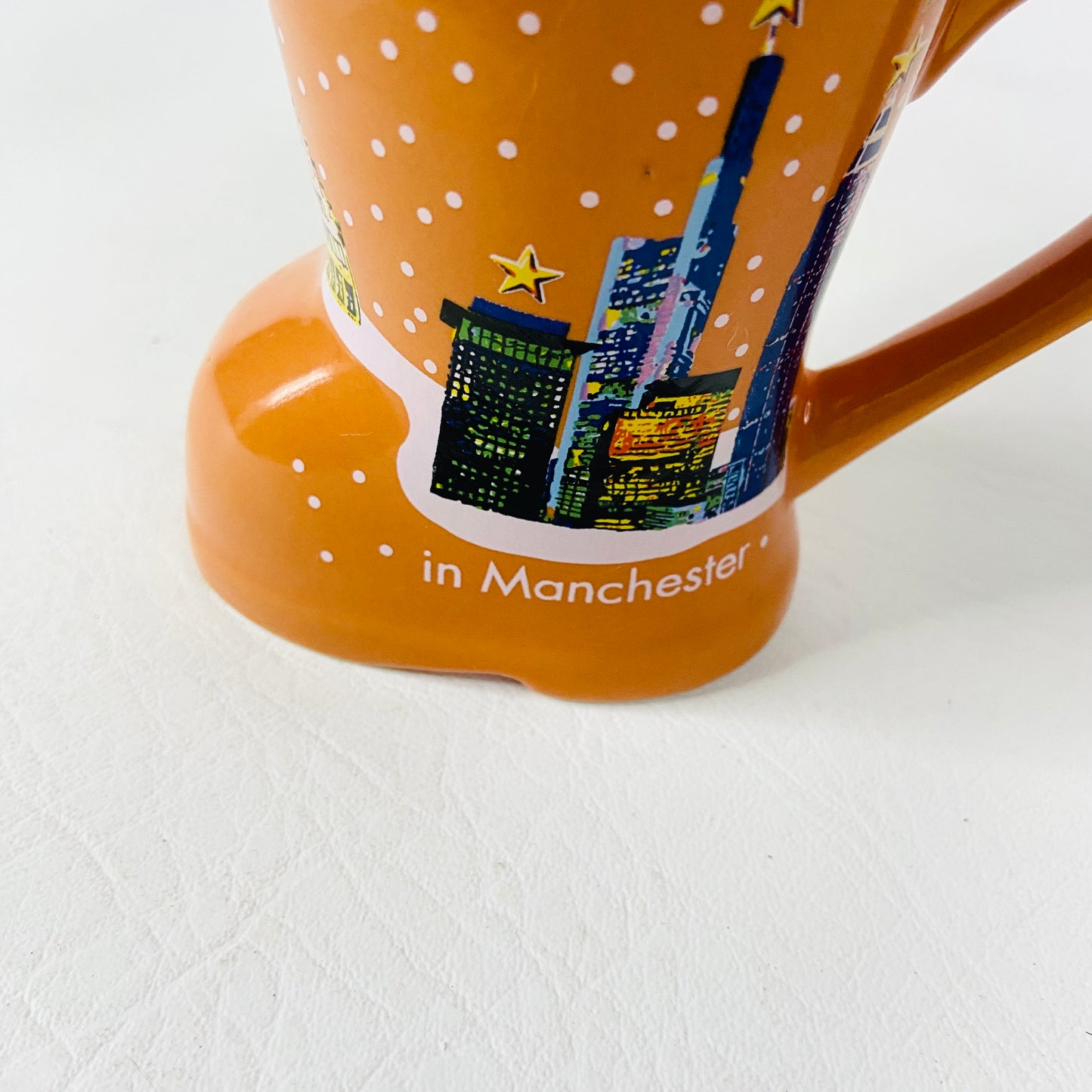 2x Small Christmas Market Boot Mugs - Munich & Manchester Mulled Wine Glühwein - Red & Mustard