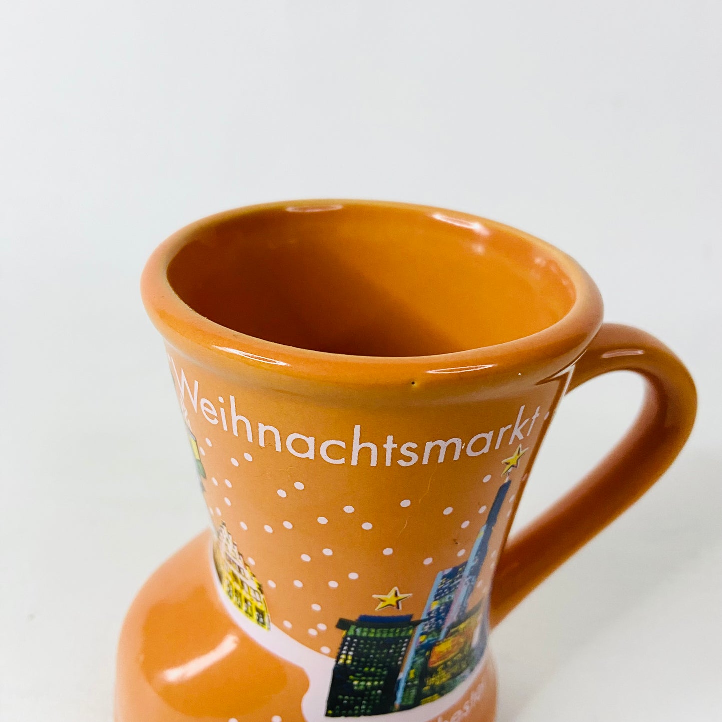 2x Small Christmas Market Boot Mugs - Munich & Manchester Mulled Wine Glühwein - Red & Mustard