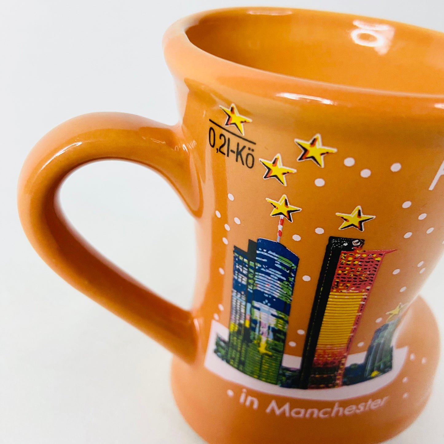 2x Small Christmas Market Boot Mugs - Munich & Manchester Mulled Wine Glühwein - Red & Mustard