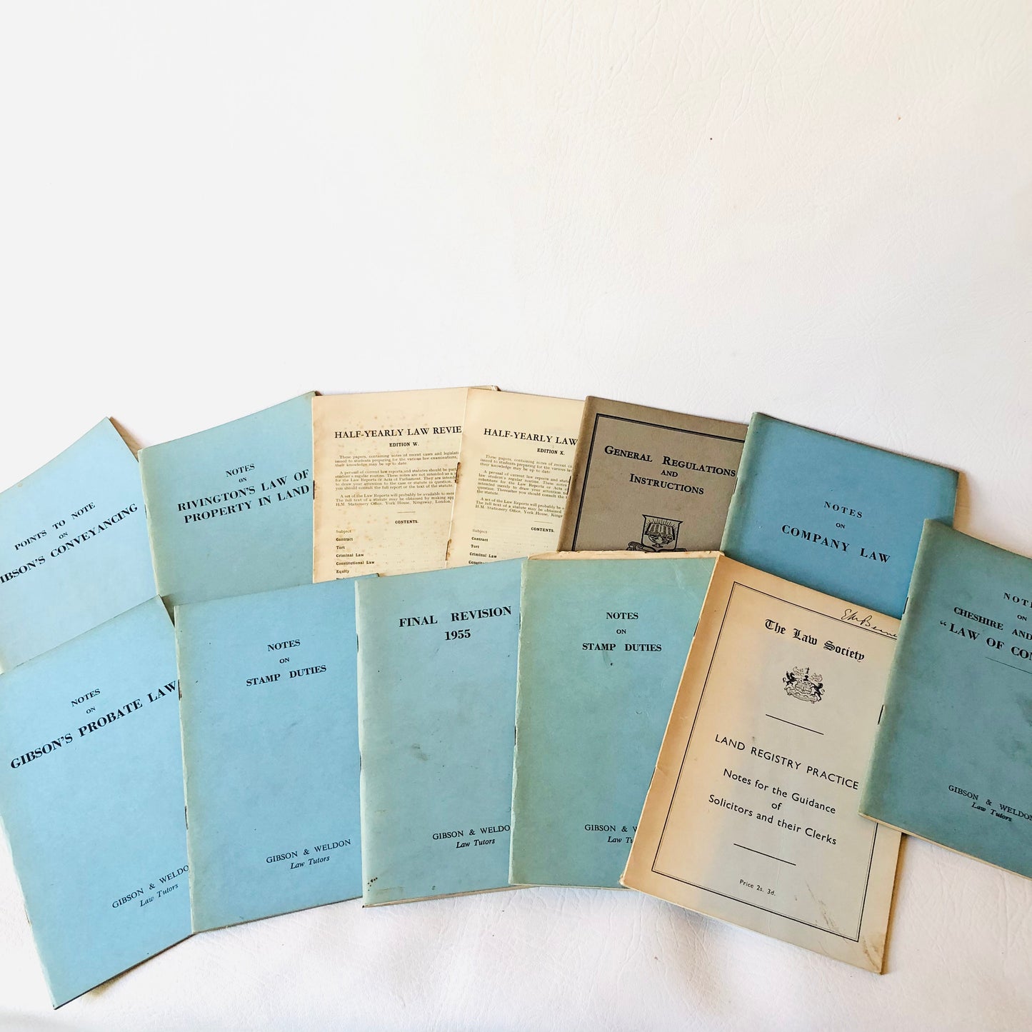 Vintage Mid Century 1950s Gibson & Weldon Law Revision Booklet Bundle Joblot History Collection