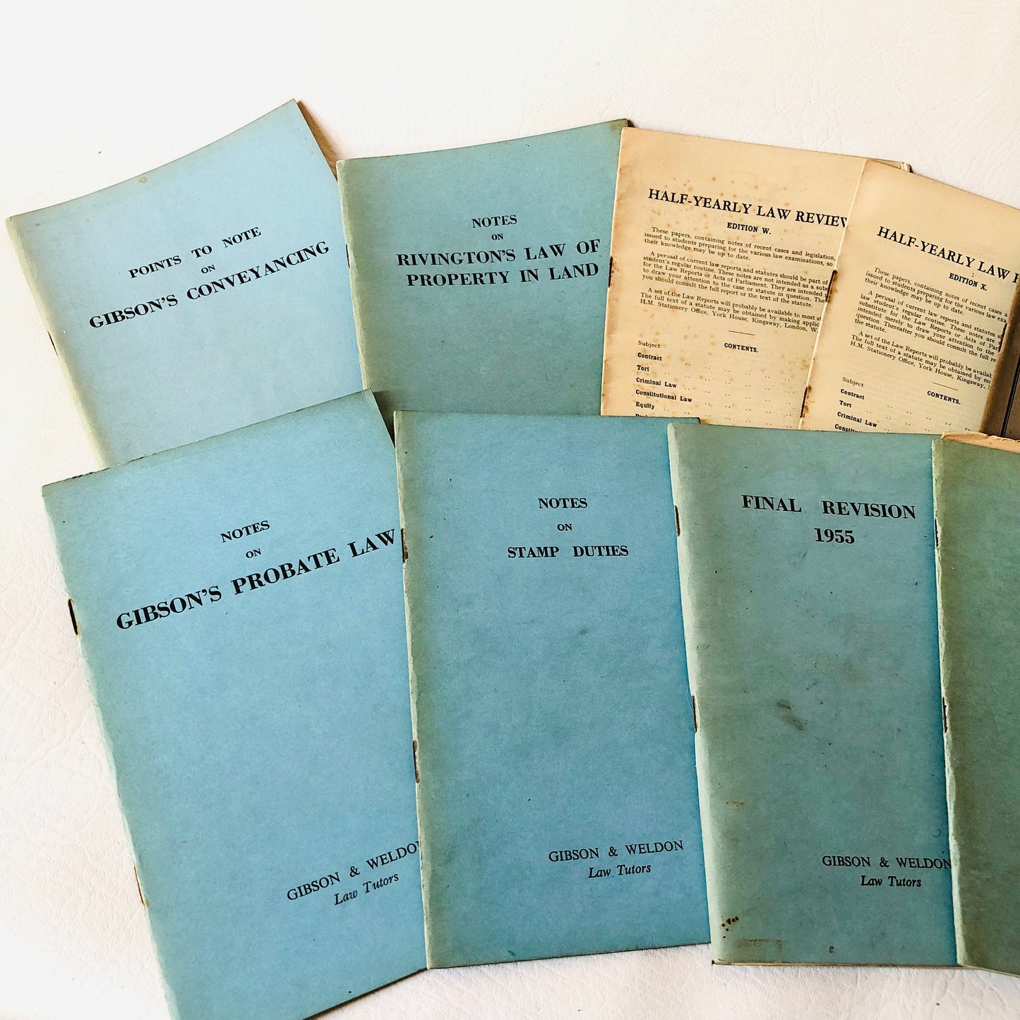 Vintage Mid Century 1950s Gibson & Weldon Law Revision Booklet Bundle Joblot History Collection