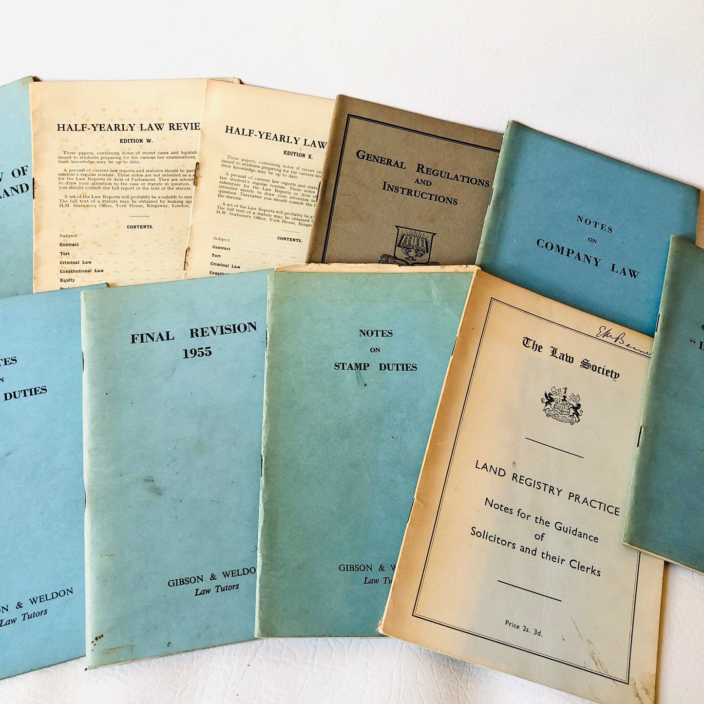 Vintage Mid Century 1950s Gibson & Weldon Law Revision Booklet Bundle Joblot History Collection