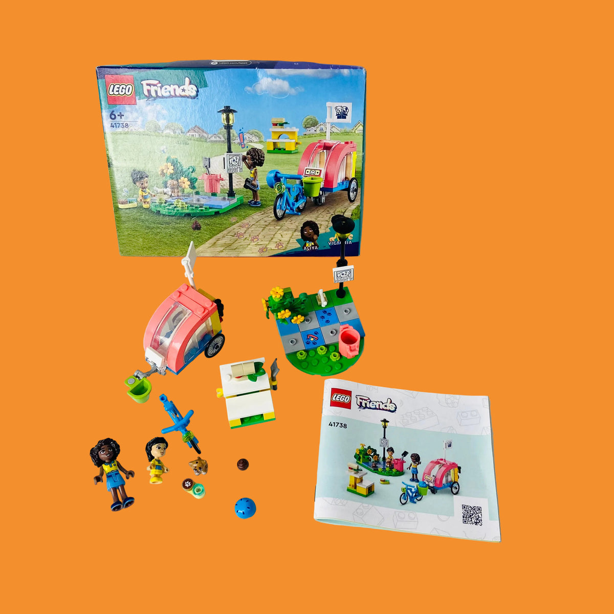 LEGO Friends: Dog Rescue Bike (41738)100% Complete With Instructions & Minifigures & Box