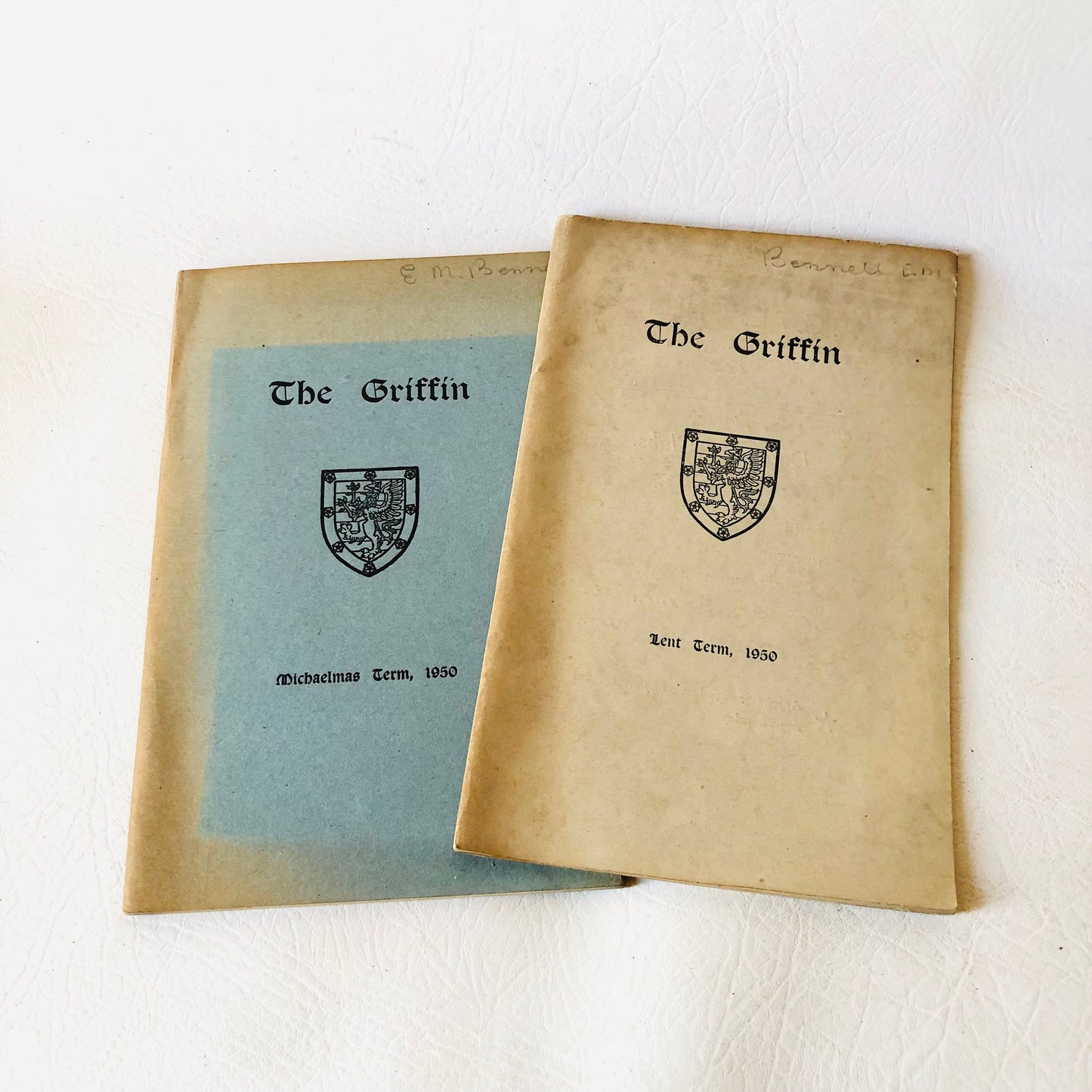 Vintage 2x 1950 The Griffin Cambridge Downing College Magazine Lent & Michaelmas Term