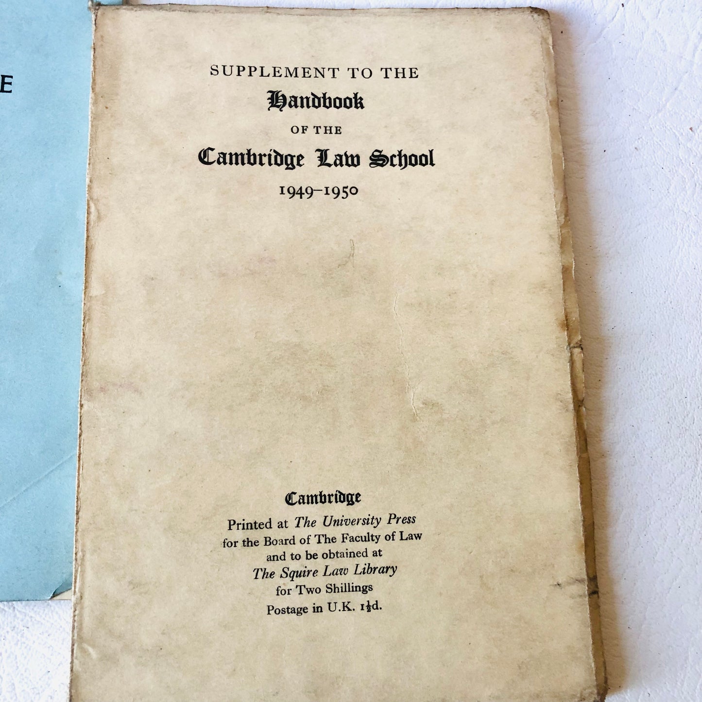 Vintage 1949 Cambridge University & Downing College Student Regulations Trio - Law, Compendium & Club Rules