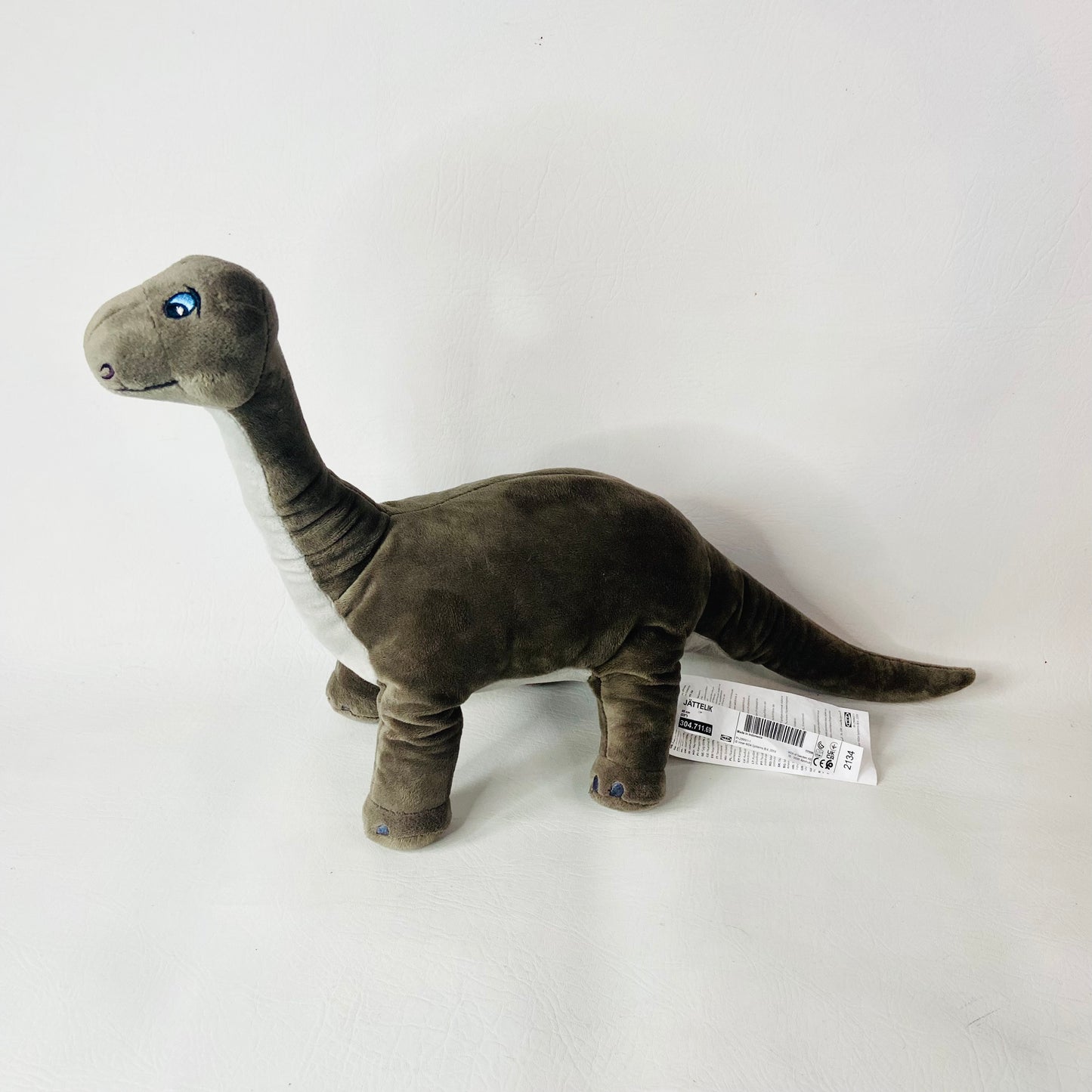 IKEA Jattelik Dinosaur Green Brown Plush  Soft Toy  22” Brontosaurus