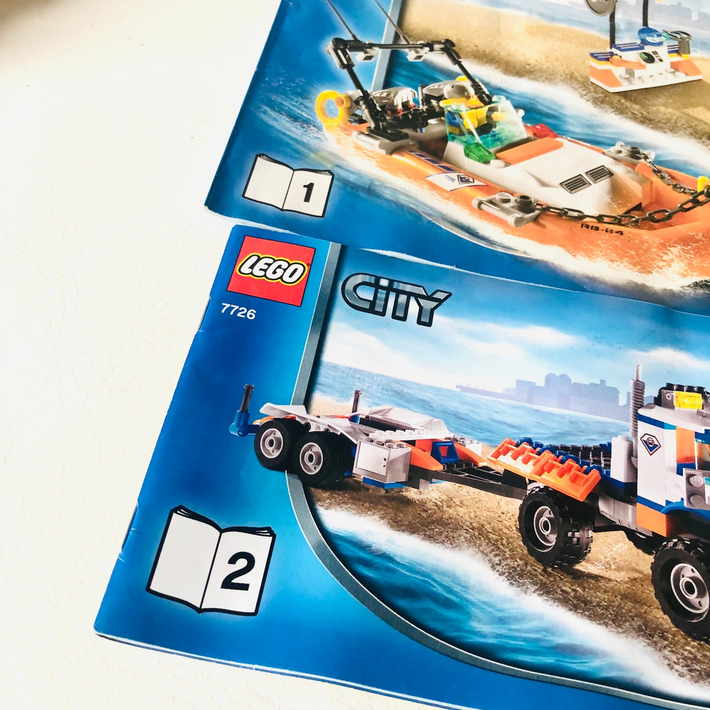 LEGO City: Coast Guard Truck With Speed Boat (7726) 100% Complete With Instructions & Minifigures