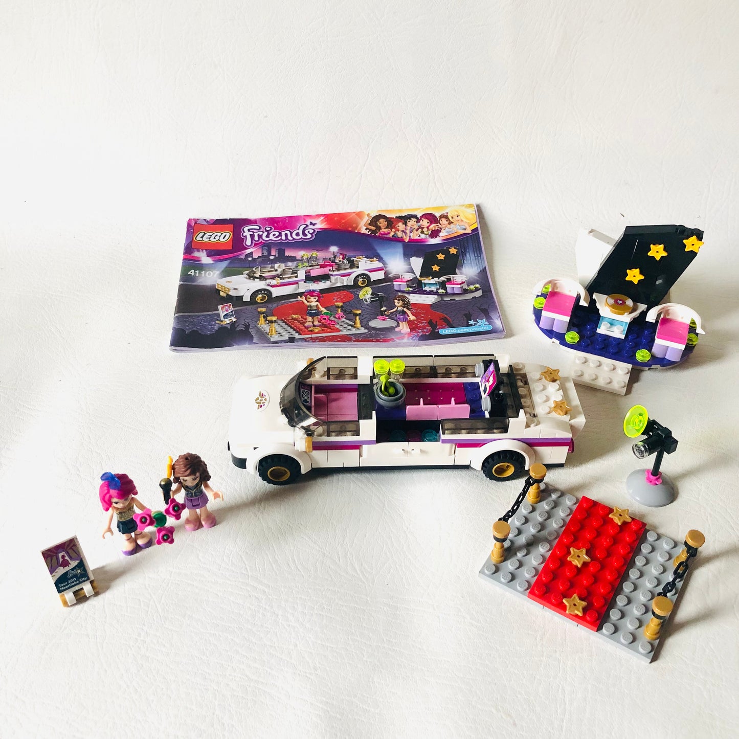 LEGO FRIENDS: Pop Star Limousine (41107) 100% Complete With Instructions & Minifigures