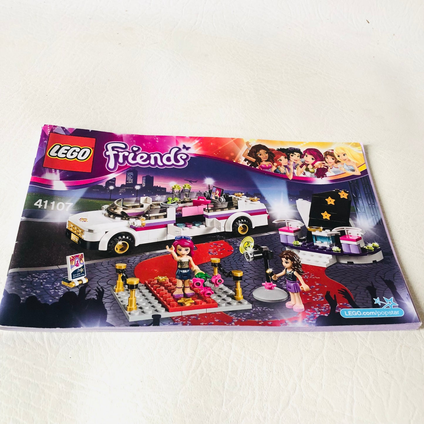 LEGO FRIENDS: Pop Star Limousine (41107) 100% Complete With Instructions & Minifigures
