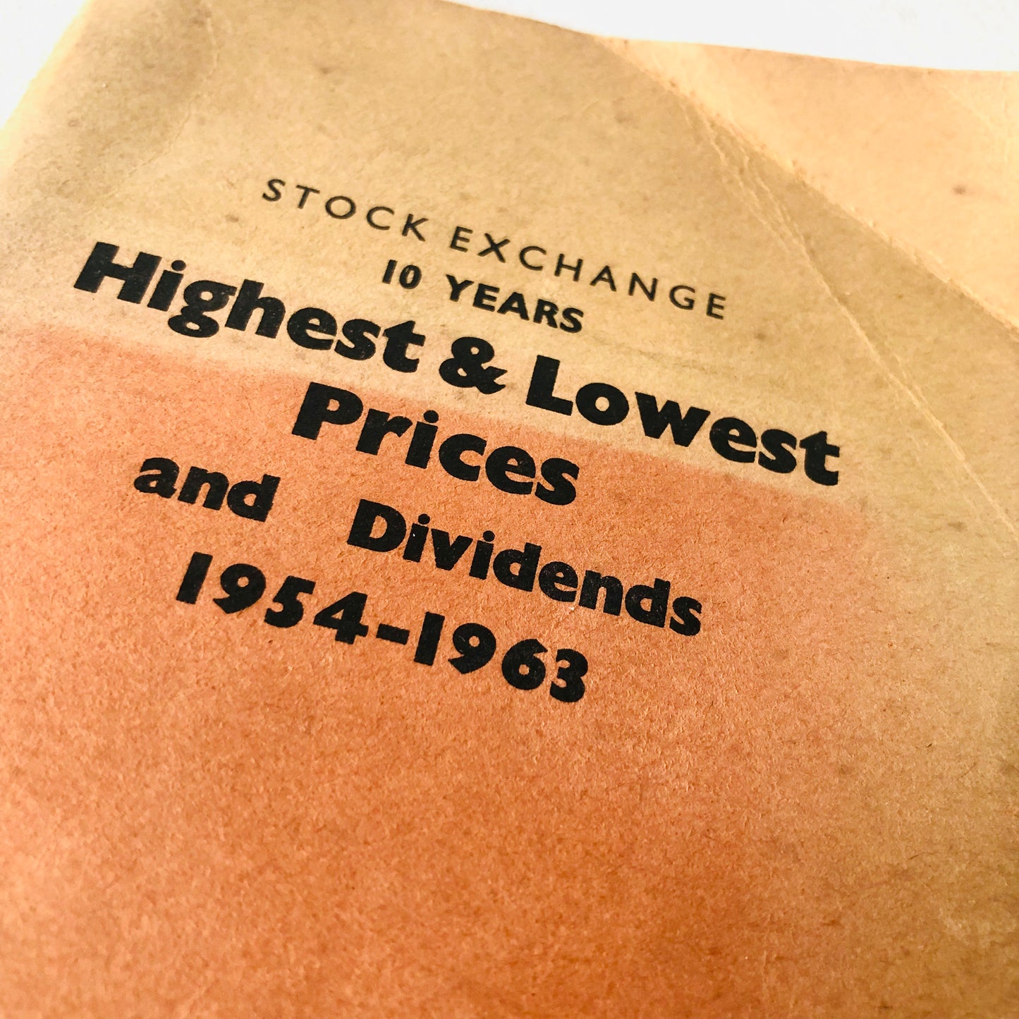 E. P. Parsons & Co. London Stock Exchange 1954-1963 Prices Dividends Vintage Booklet