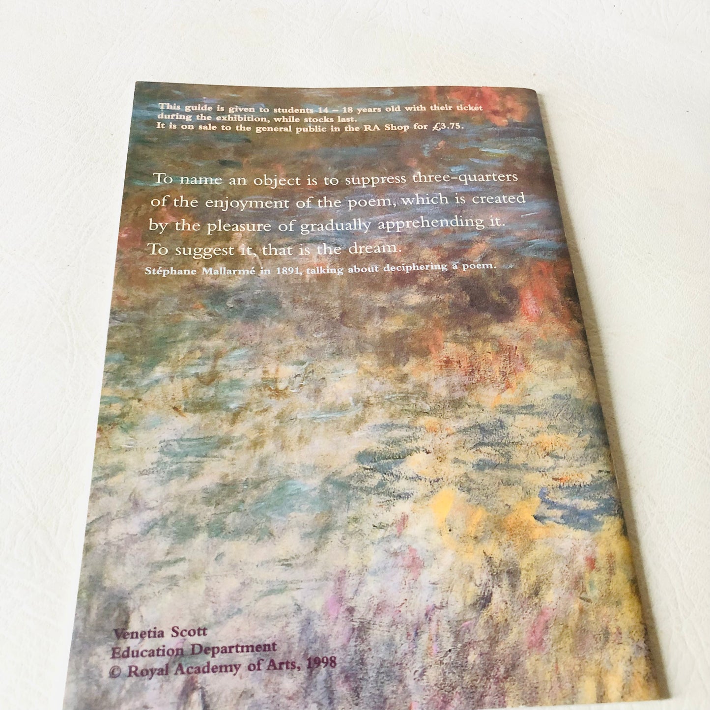 Modern Monet Royal Academy of Arts 1999 Exhibition Student Guide Impressionism Art Book