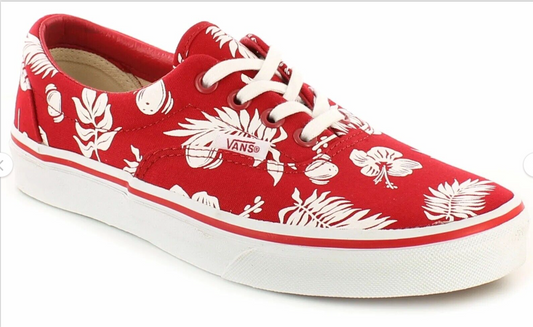 Vans Era Tropicoco Red & White Flower Pattern Trainers Sneaker UK 5.5 Womens