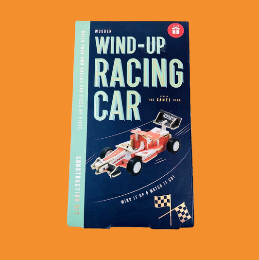 The Games Club Wooden Wind Up Racing Car construction kit