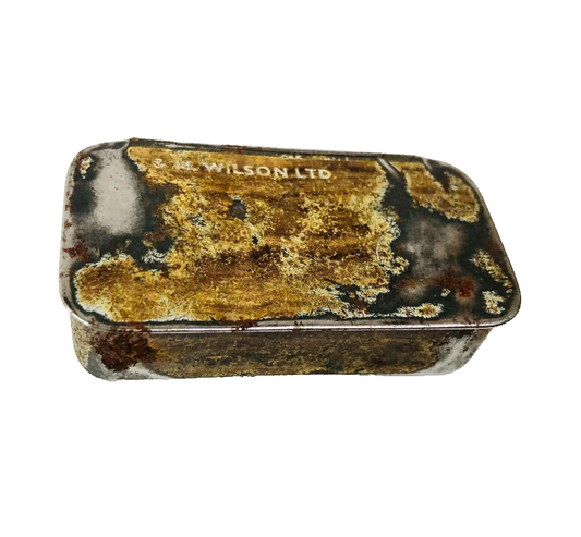 J & H WILSON LTD SNUFF BOX Tin Collectable Tobacco Rare Small victorian VINTAGE