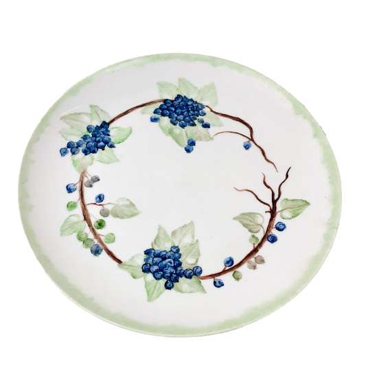 Furstenberg West Germany Jennie K handpainted berries plate blueberry white