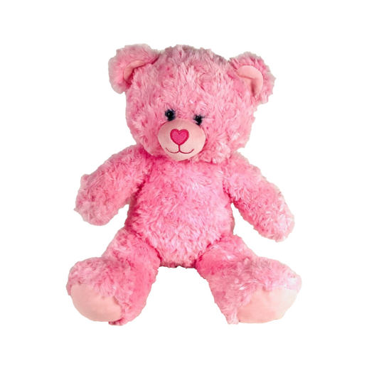 Build-A-Bear BAB Plush Cuddly Soft Toy Adorable cute Pink Teddy Bear Heart Nose