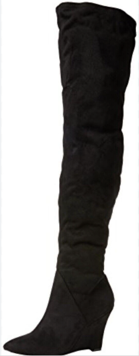 Carvela ‘Wash’ over the knee wedge Suedette Stretch boots size 4 37 New