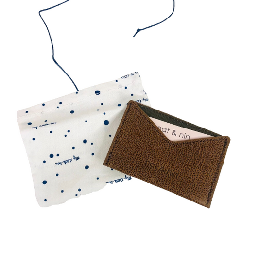 NAT & NIN Brown Leather cardholder Designer