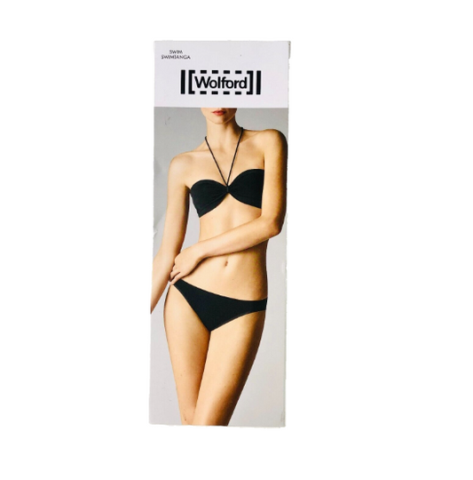 Wolford Black Bikini Swimtanga Seamless Bikini Bottoms NEW Size M UK 14-16 Boxed